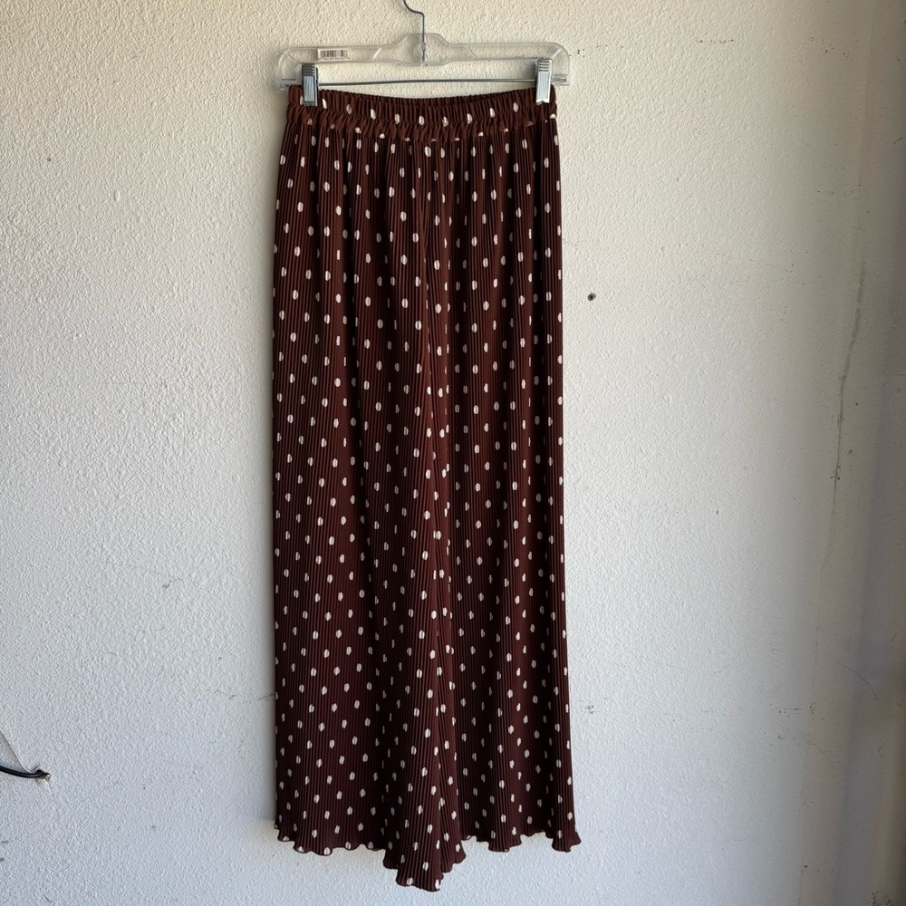 Sezane brown polka dot syra trousers
